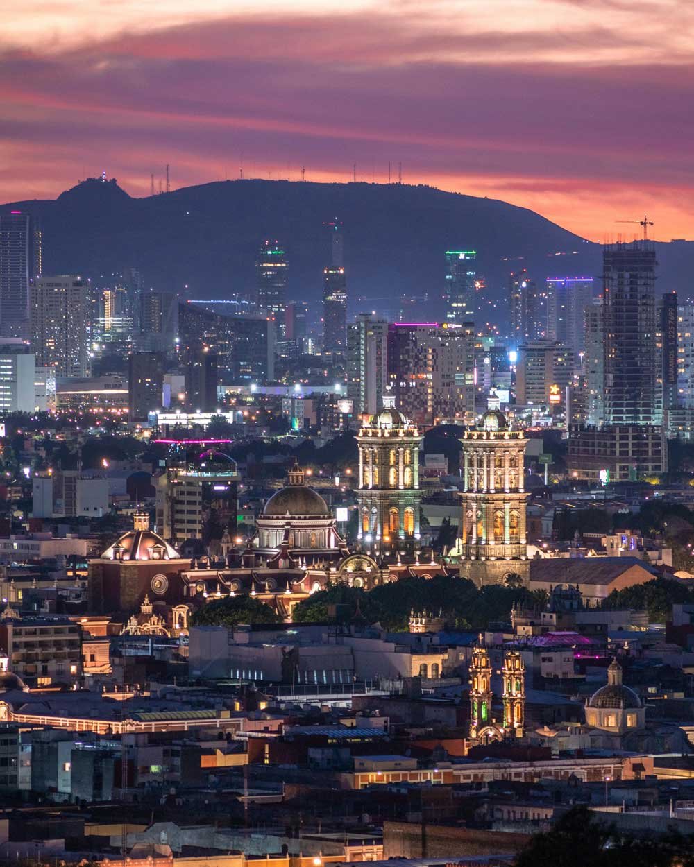 hermoso atardecer en el estado de puebla